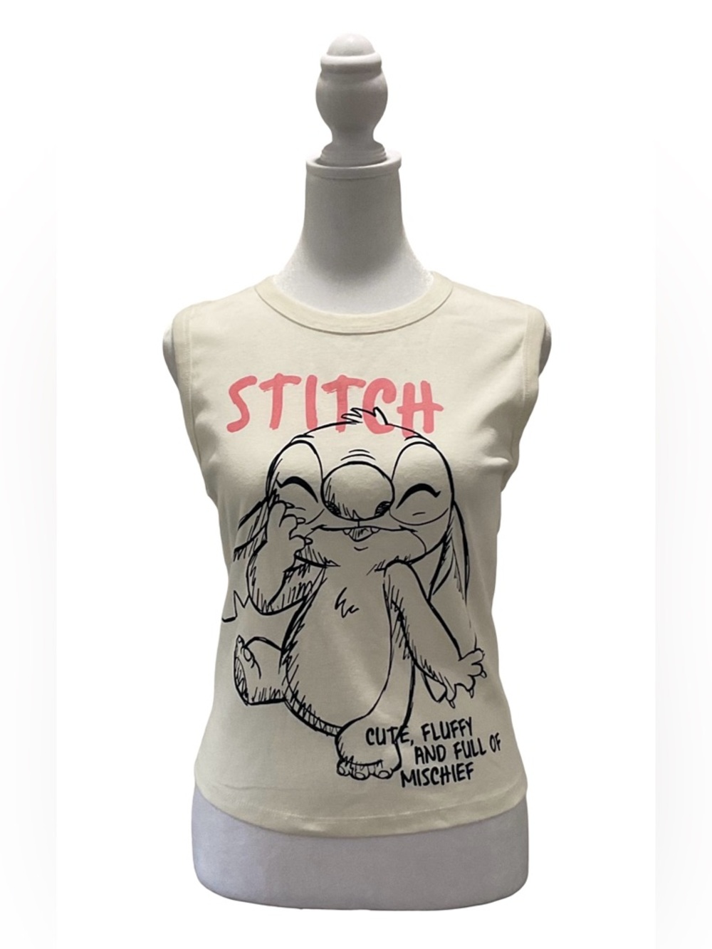 NWOT Disney Lilo & Stitch Graphic Tank Top cream/ white size medium
